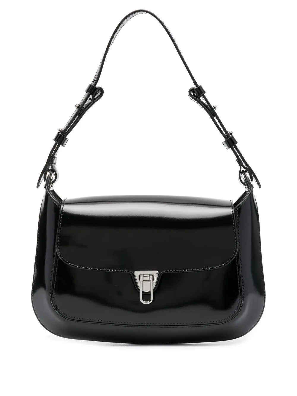 

Coccinelle bolsa de hombro brillante - Negro