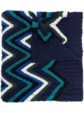 Missoni zig-zag embroidered scarf - Blue