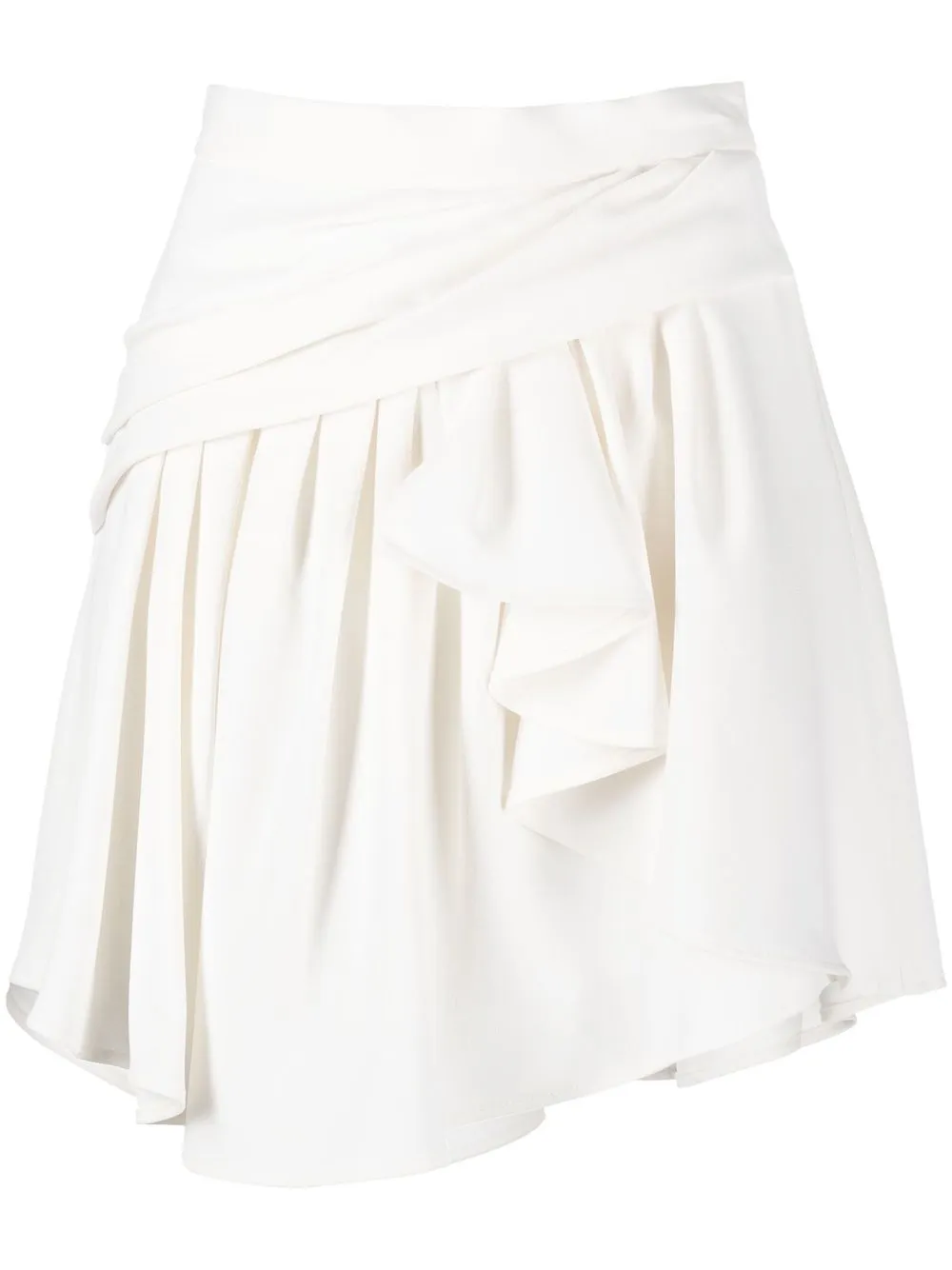 

IRO asymmetric draped mini skirt - White