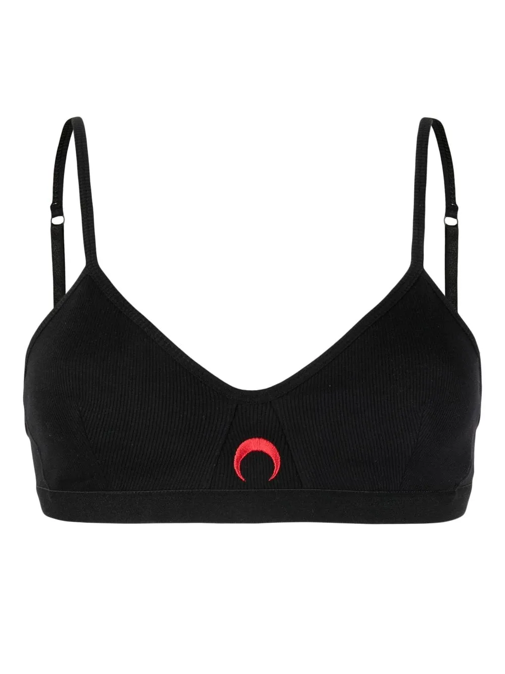 

Marine Serre embroidered-motif spaghetti-strap bra - Black