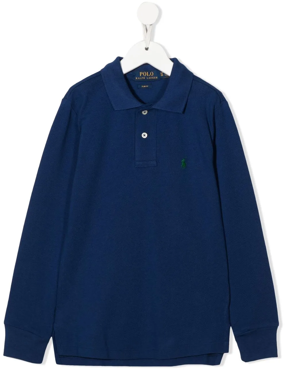 

Ralph Lauren Kids playera tipo polo de tejido de manga larga - Azul