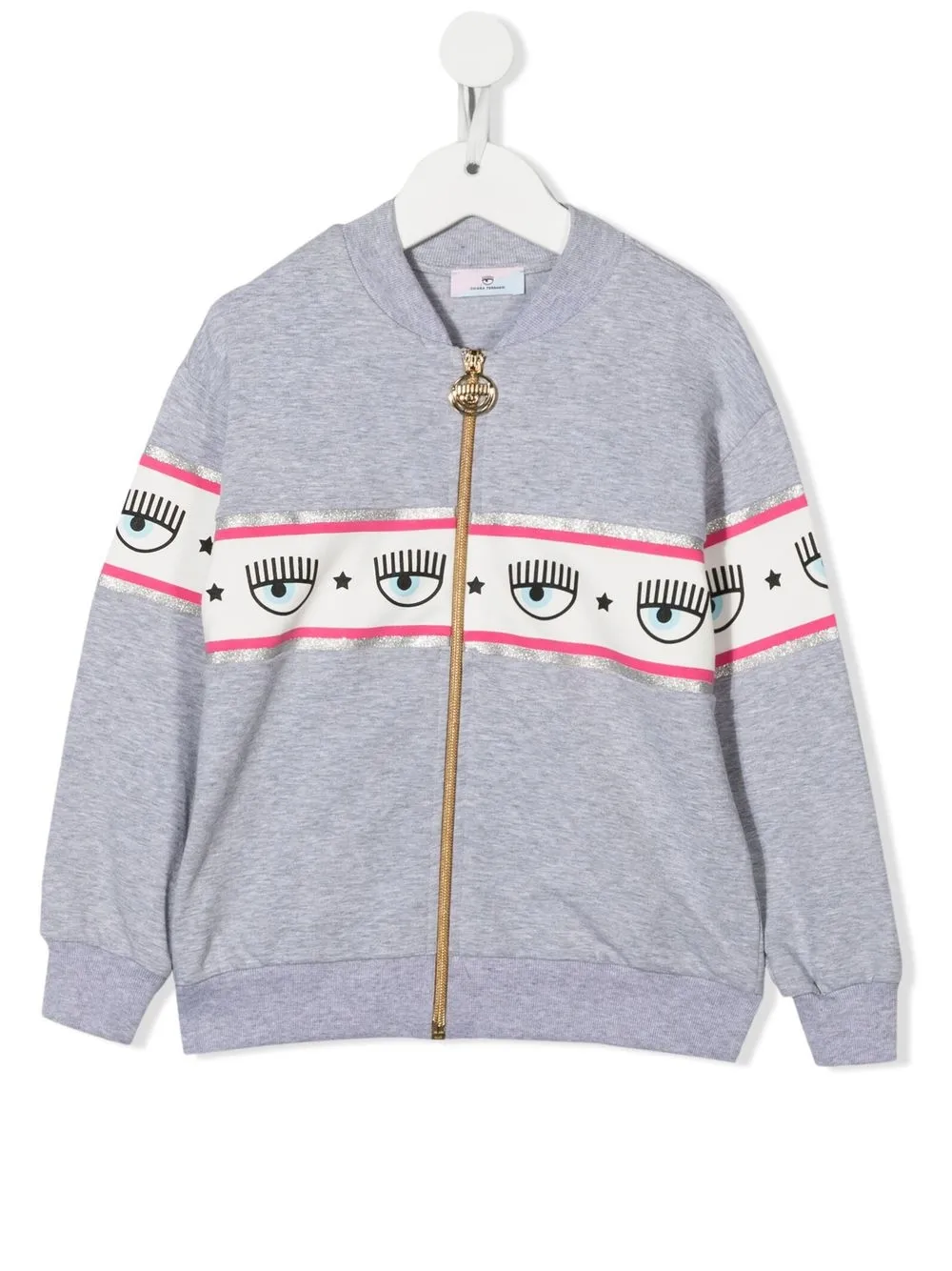 

Chiara Ferragni Kids suéter con logo estampado - Gris