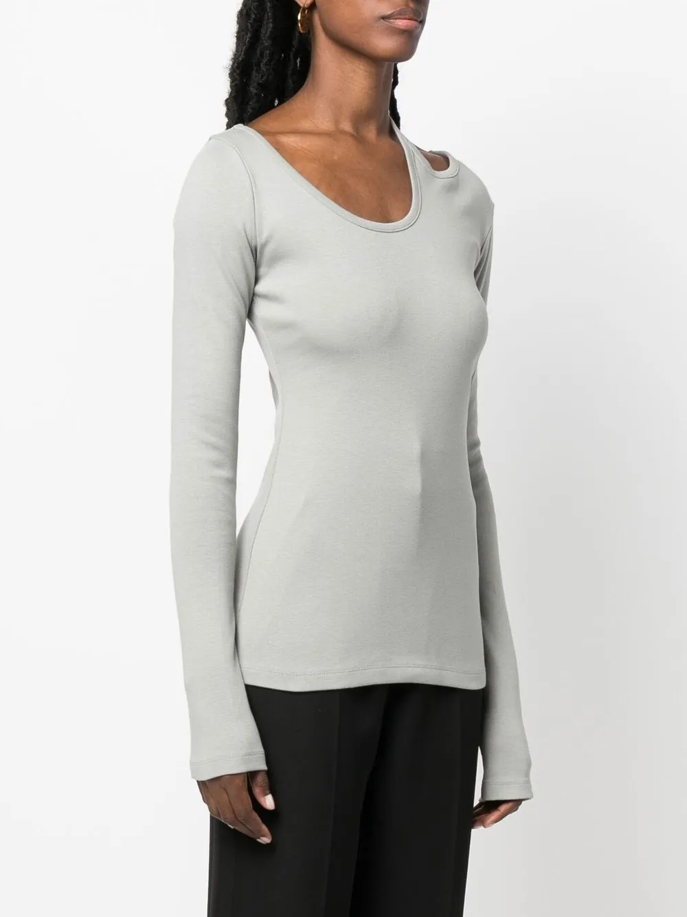 Low Classic Cut-out Detail T-shirt In Grey