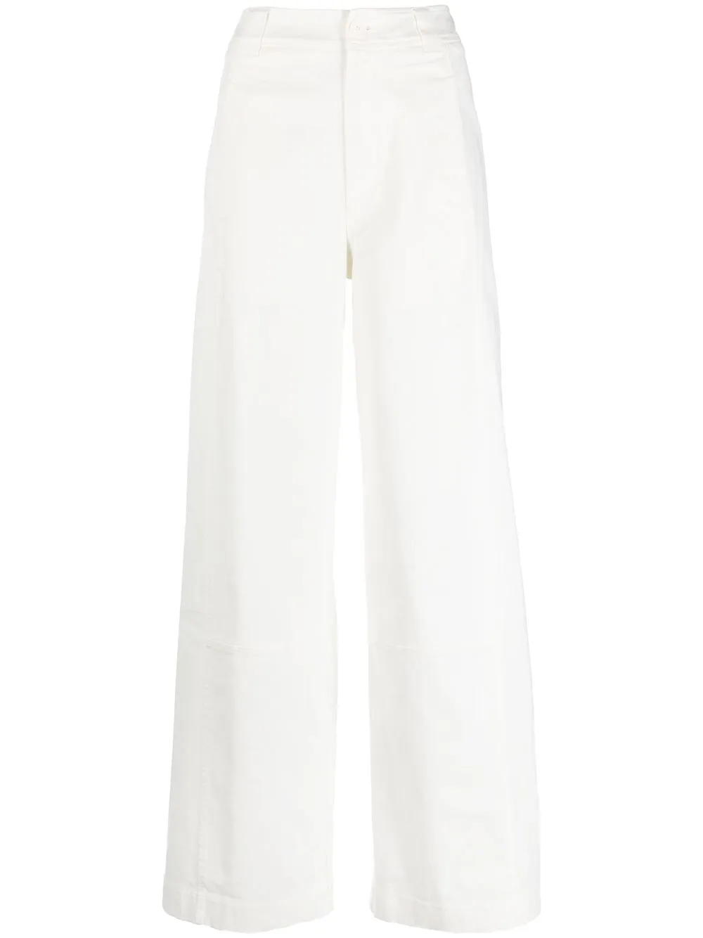 

Lacoste pantalones acampanados con tiro alto - Blanco