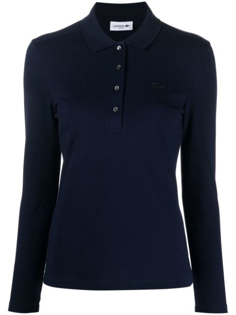 Lacoste logo-patch long-sleeve polo shirt Women