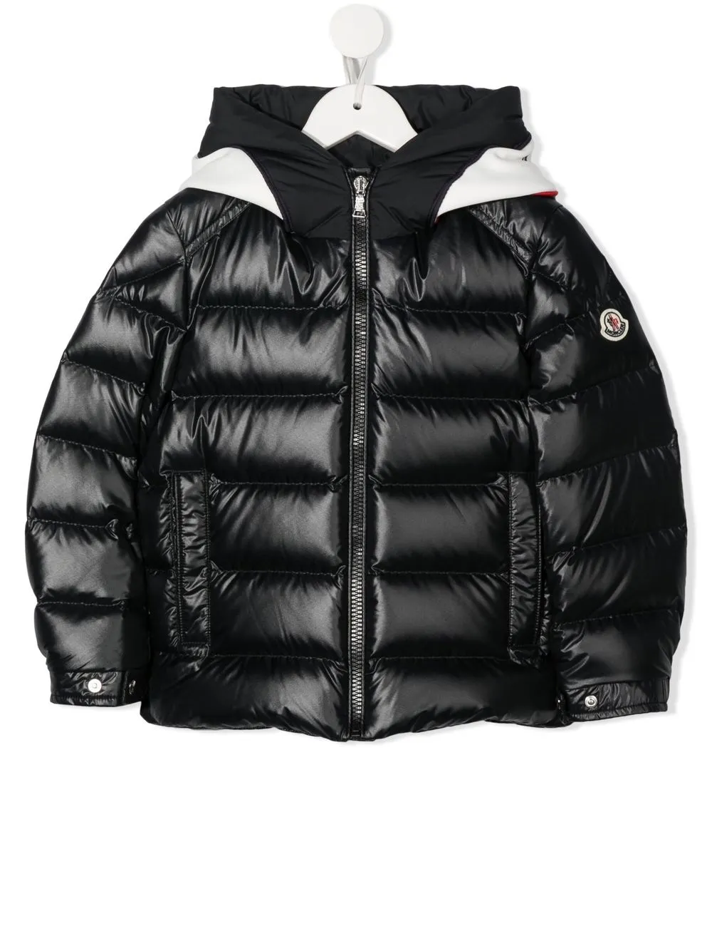 

Moncler Enfant logo-print hooded jacket - Black