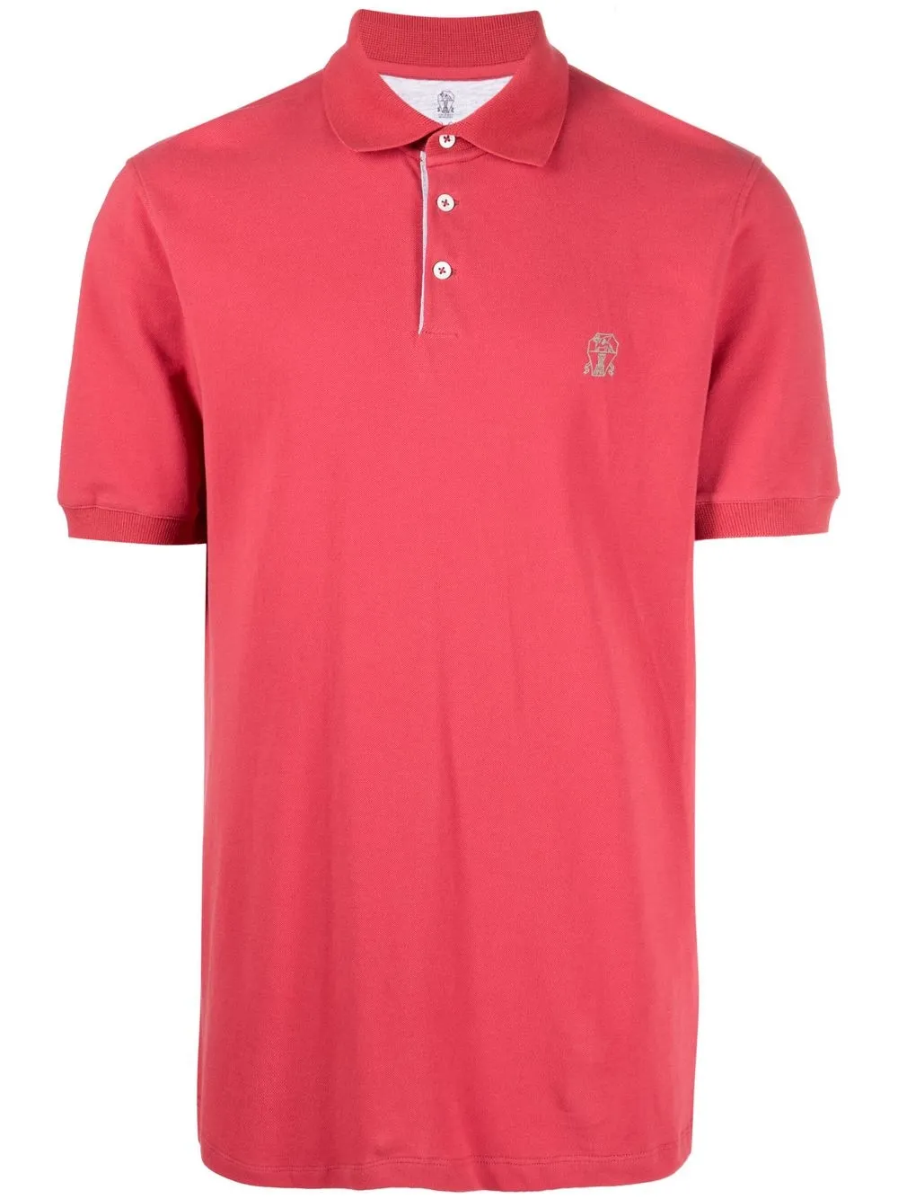 

Brunello Cucinelli playera tipo polo con logo estampado - Rojo