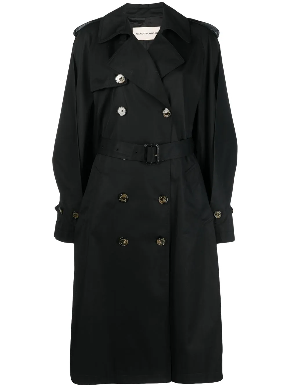 

Alexandre Vauthier double-breasted cotton trench coat - Black