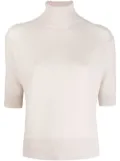 Allude short-sleeve roll-neck jumper - Neutrals