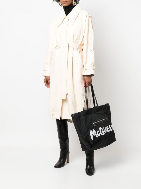 Alexander McQueen logo-printed tote bag, AmaflightschoolShops