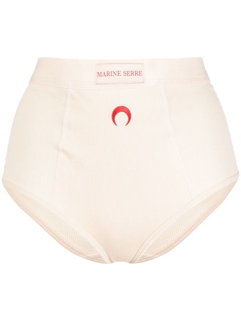 Marine Serre ribbed organic cotton briefs