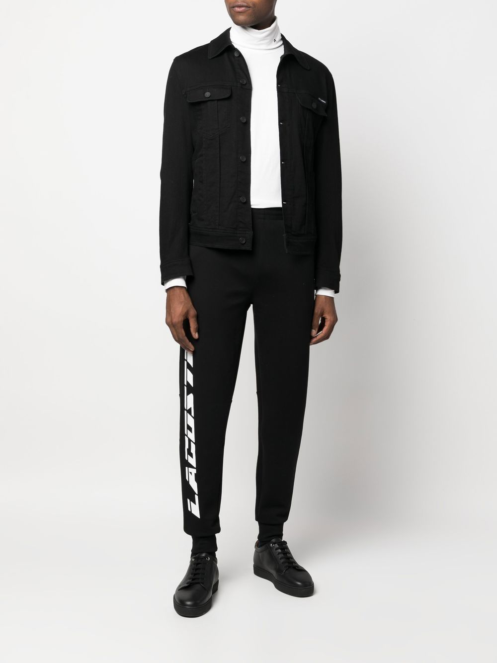 lacoste wordmark track pants