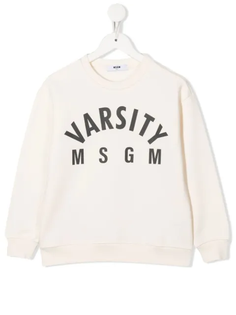 MSGM Kids Varsity logo-print sweatshirt 