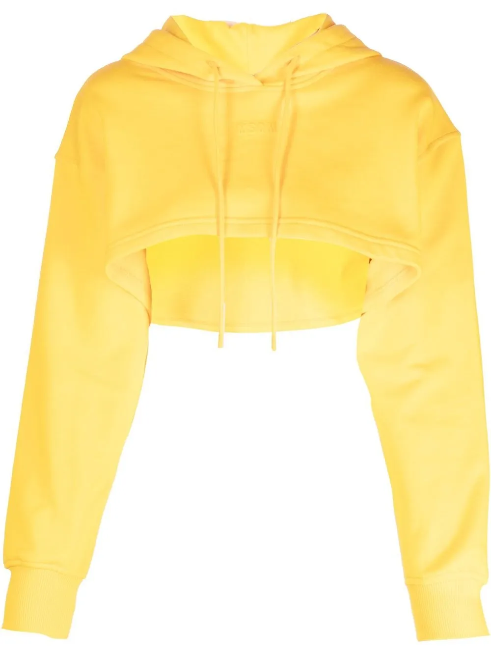 

MSGM hoodie corta con logo estampado - Amarillo