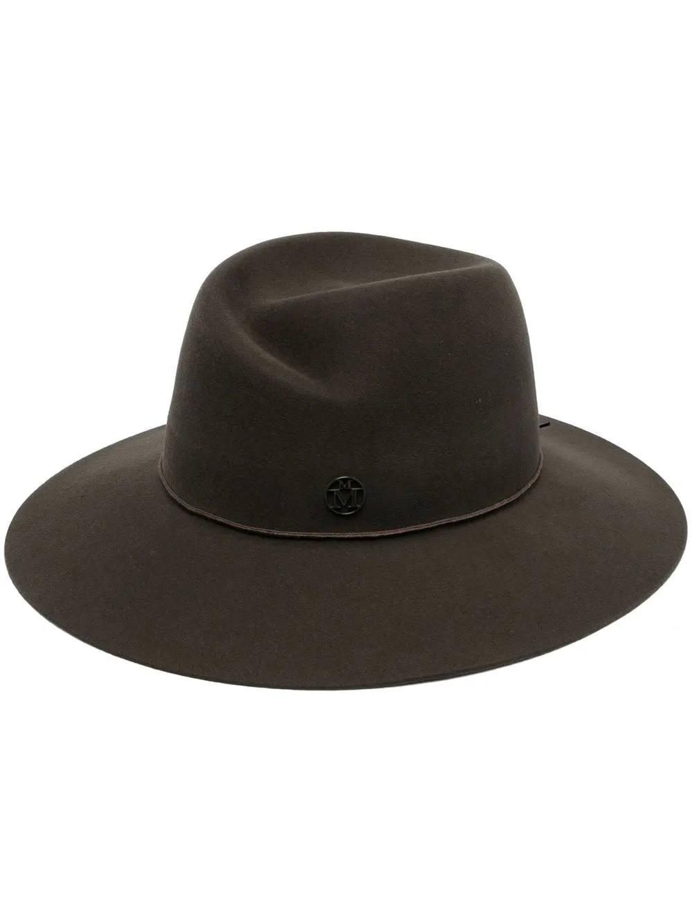 

Maison Michel sombrero fedora con placa del logo - Verde