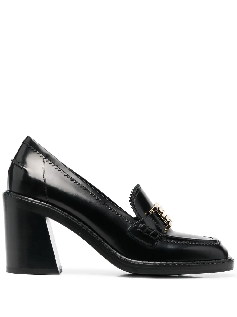 

Bally Ellyane logo-buckle heeled loafers - Black