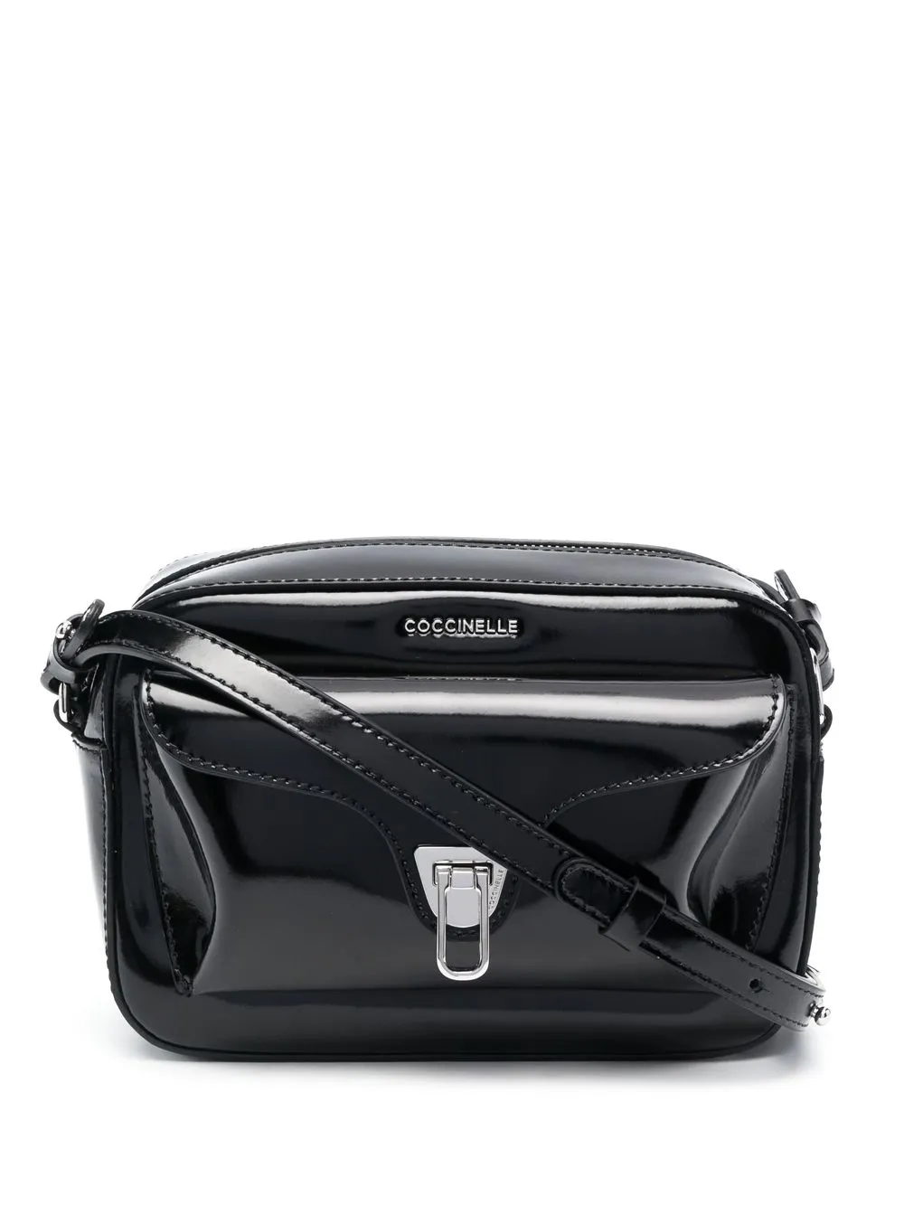 

Coccinelle bolsa crossbody de charol - Negro