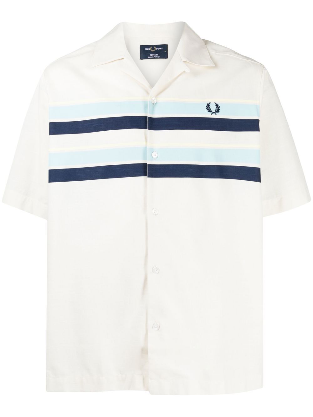 

Fred Perry camisa manga corta con rayas estampadas - Blanco