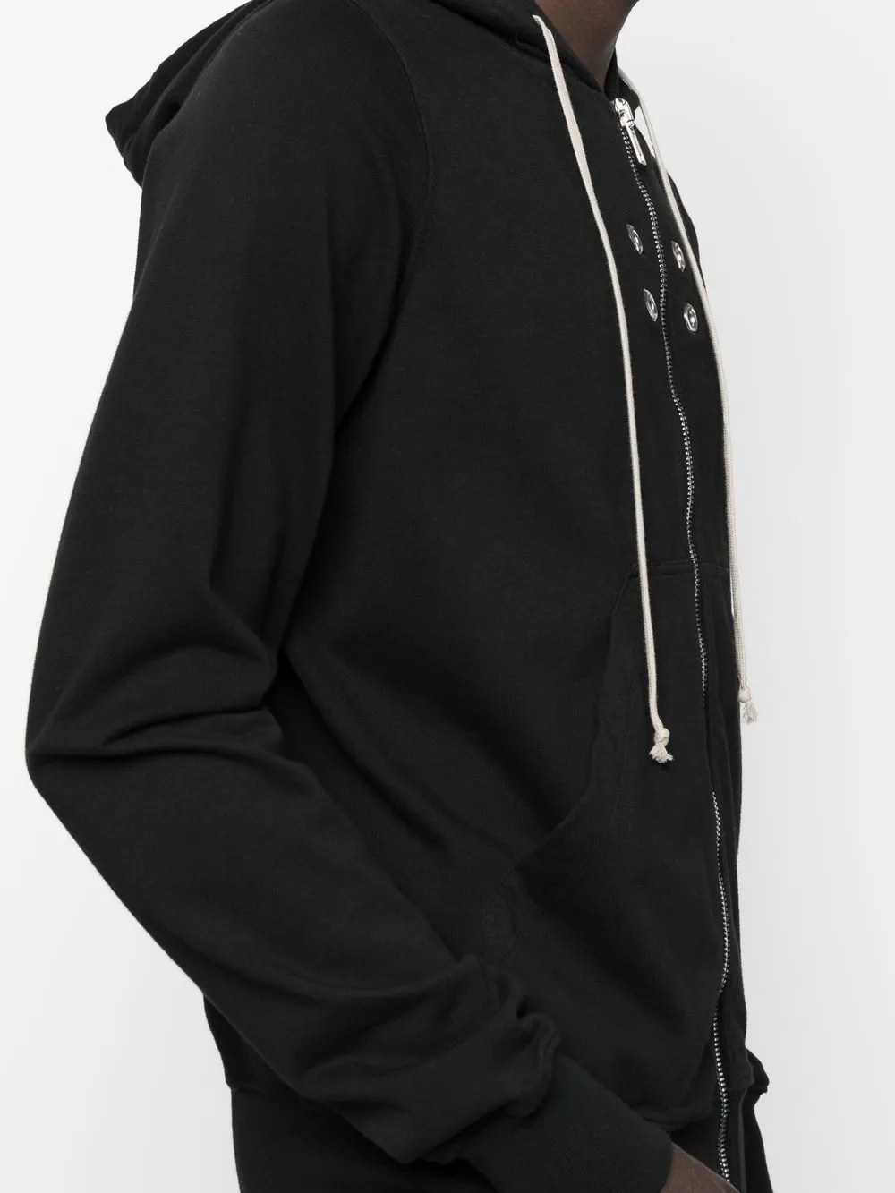 Jason eyelet-detail zip hoodie