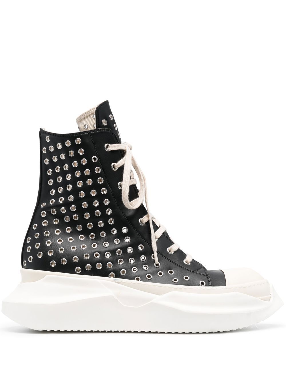 Rick Owens Abstract High-top Sneakers In Black