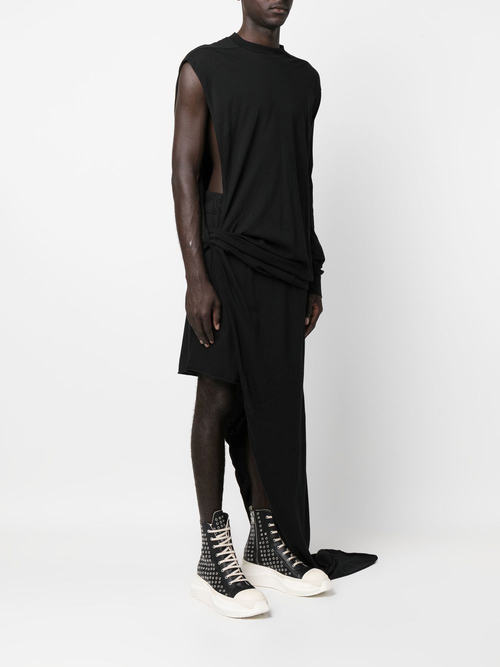 Shop Rick Owens Drkshdw Woven Long-line Shirt In Black