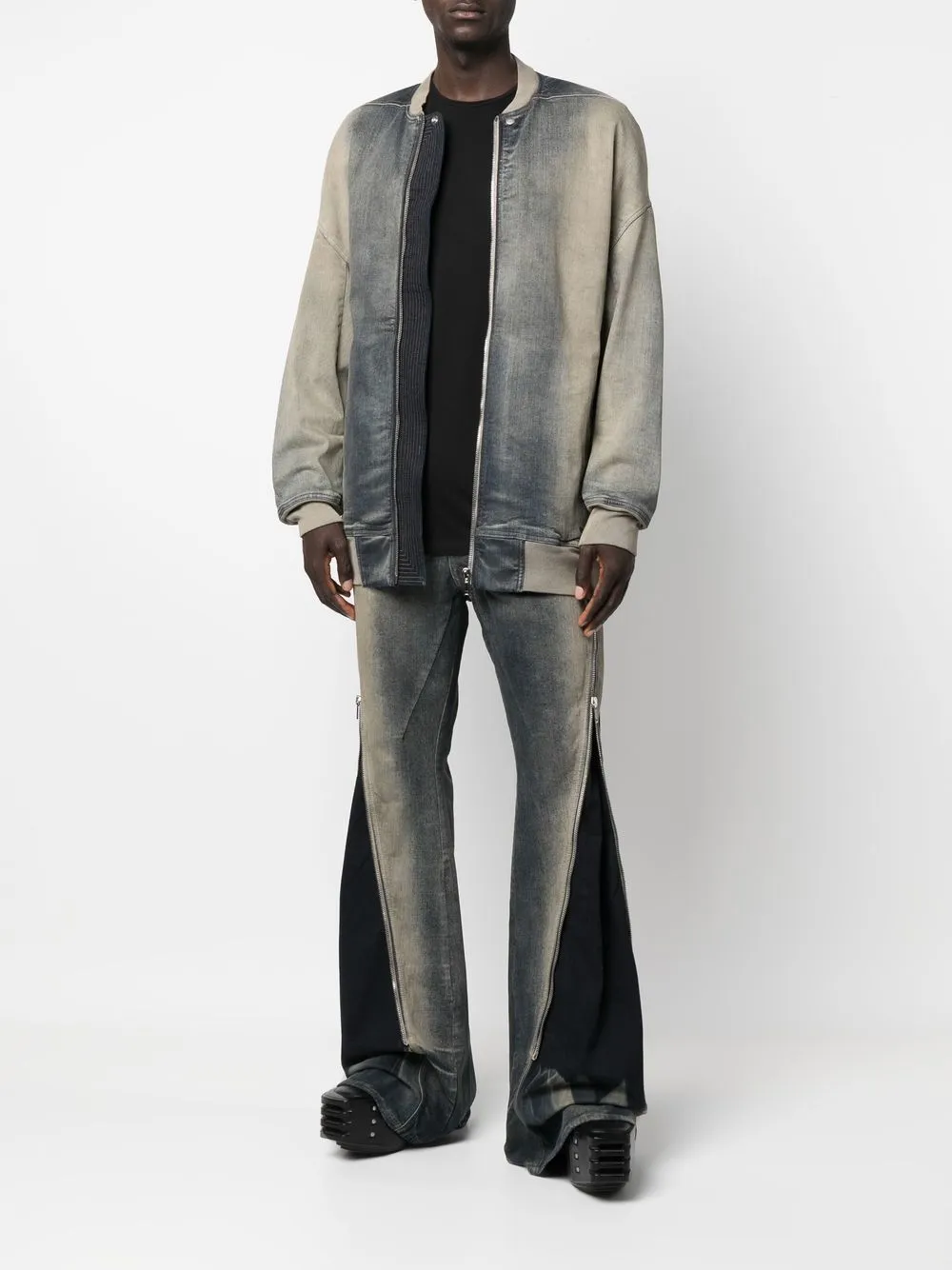 Rick Owens Bomberjack met stonewashed-effect - Bruin