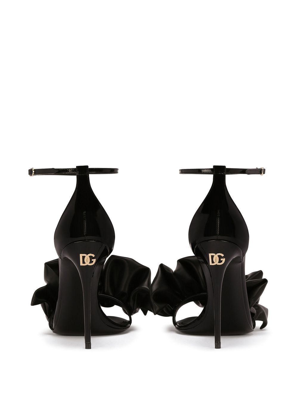 Shop Dolce & Gabbana Ruched-detail Sandals In Black