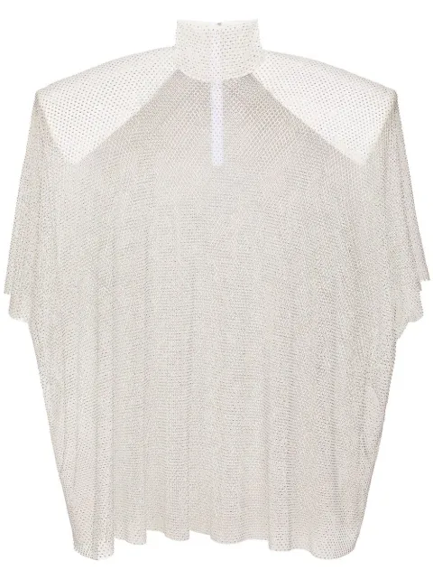 Dolce & Gabbana rhinestone-embellished mesh blouse