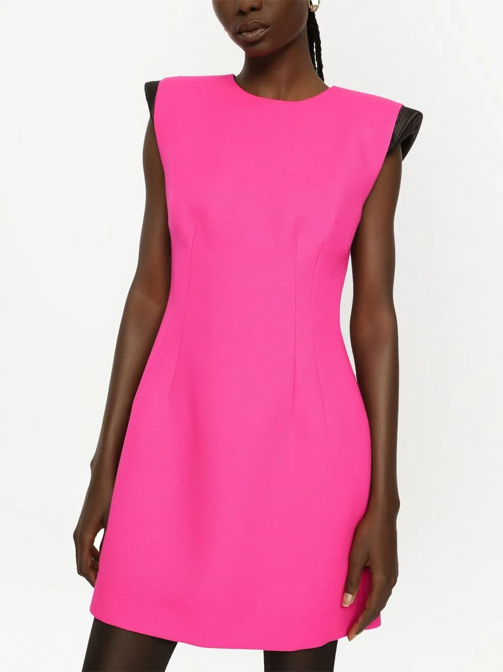 Dolce & Gabbana Pink Virgin Wool Sleeveless Mini Dress