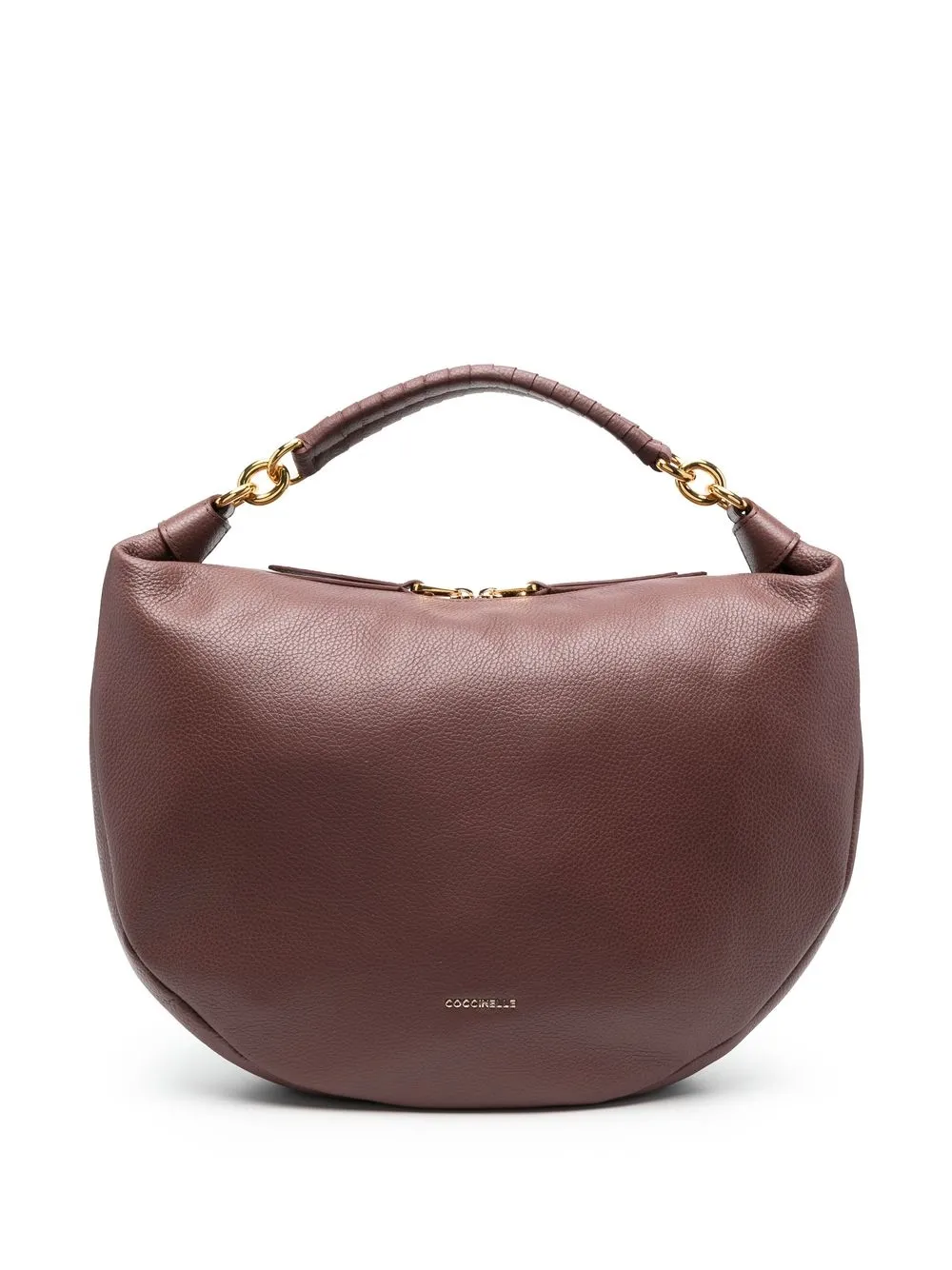 

Coccinelle half-moon leather tote bag - Brown