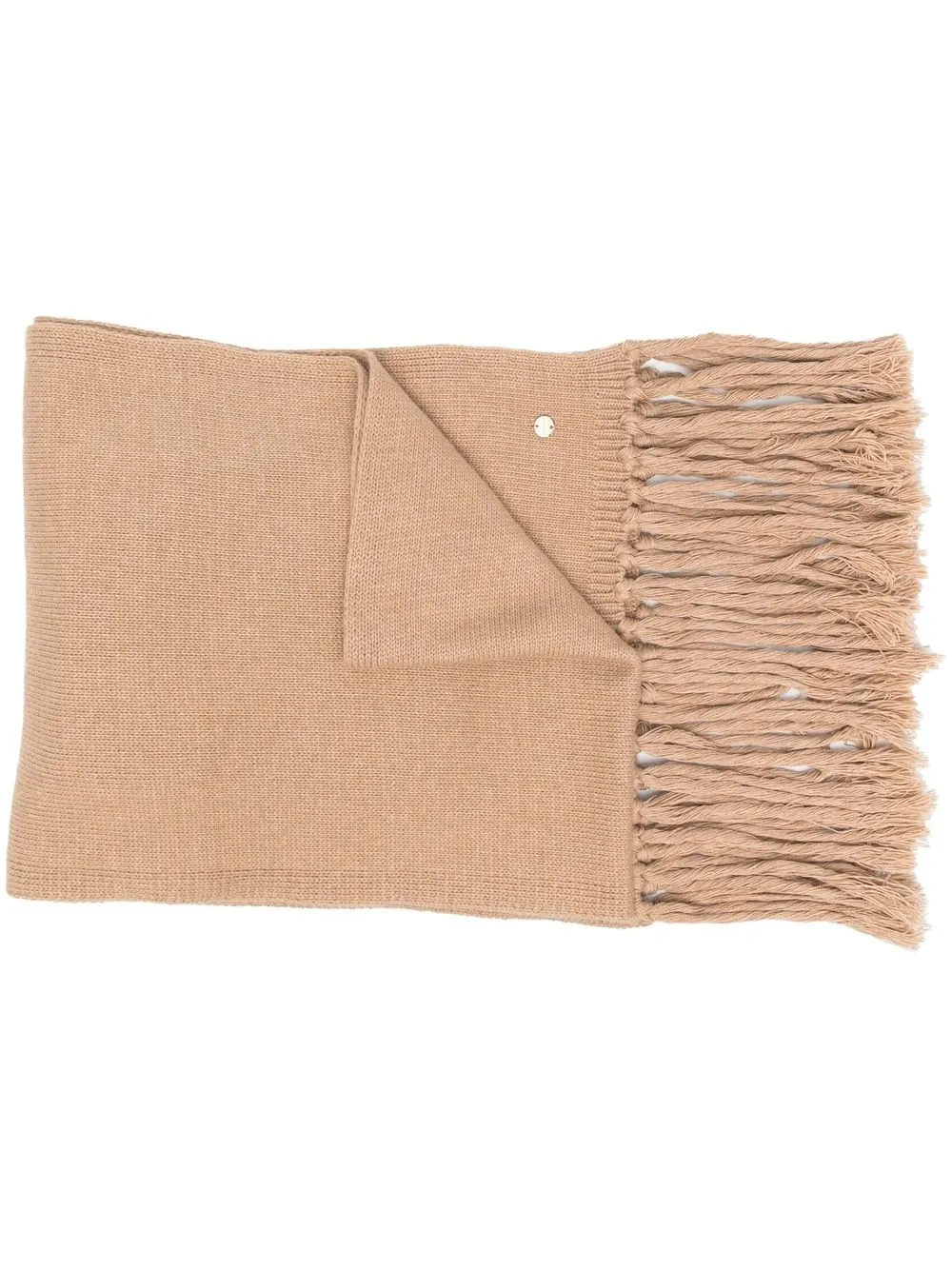 

Coccinelle fringe-trimmed knitted scarf - Neutrals