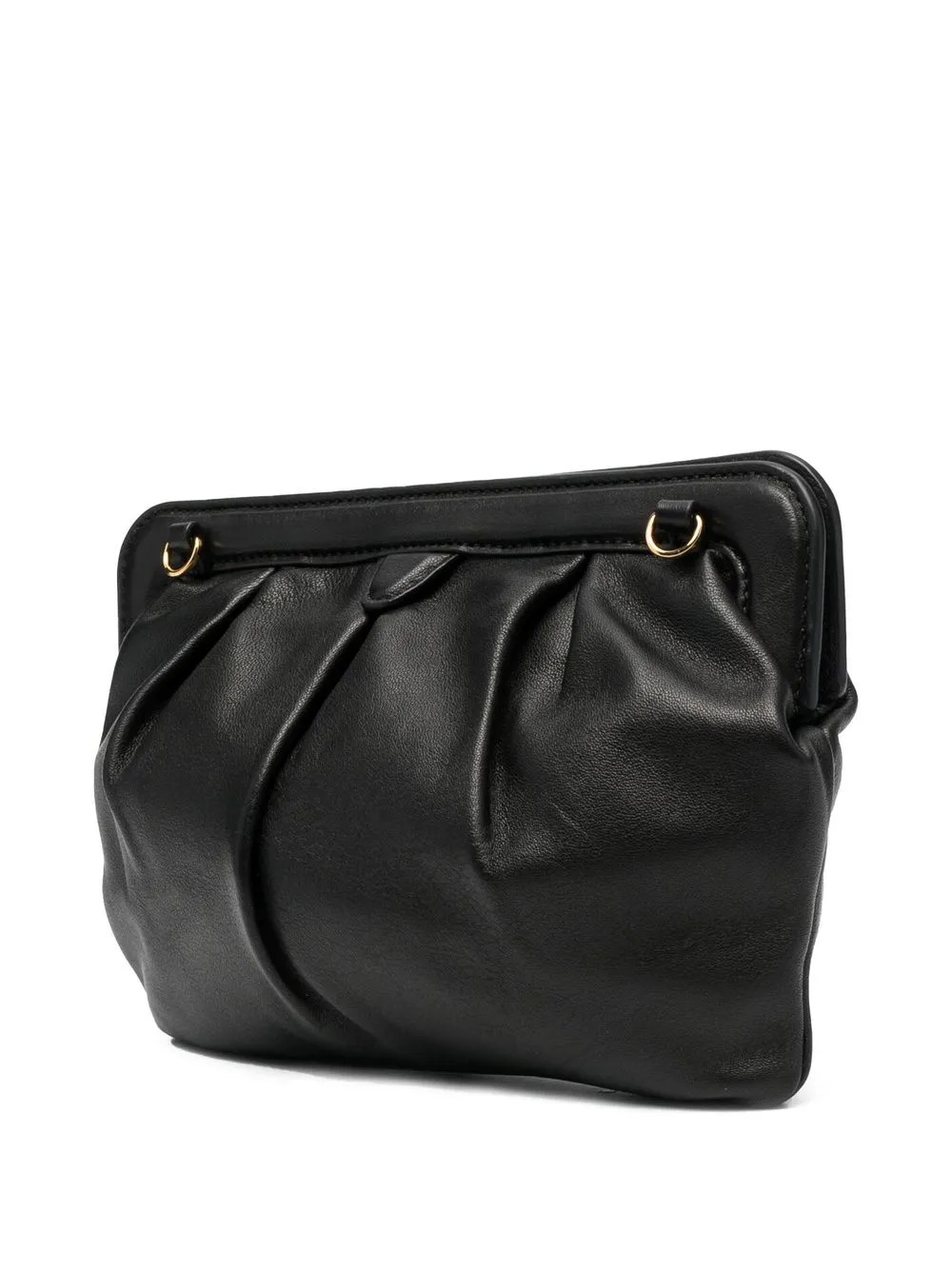 Coccinelle Ruched Leather Clutch Bag Farfetch