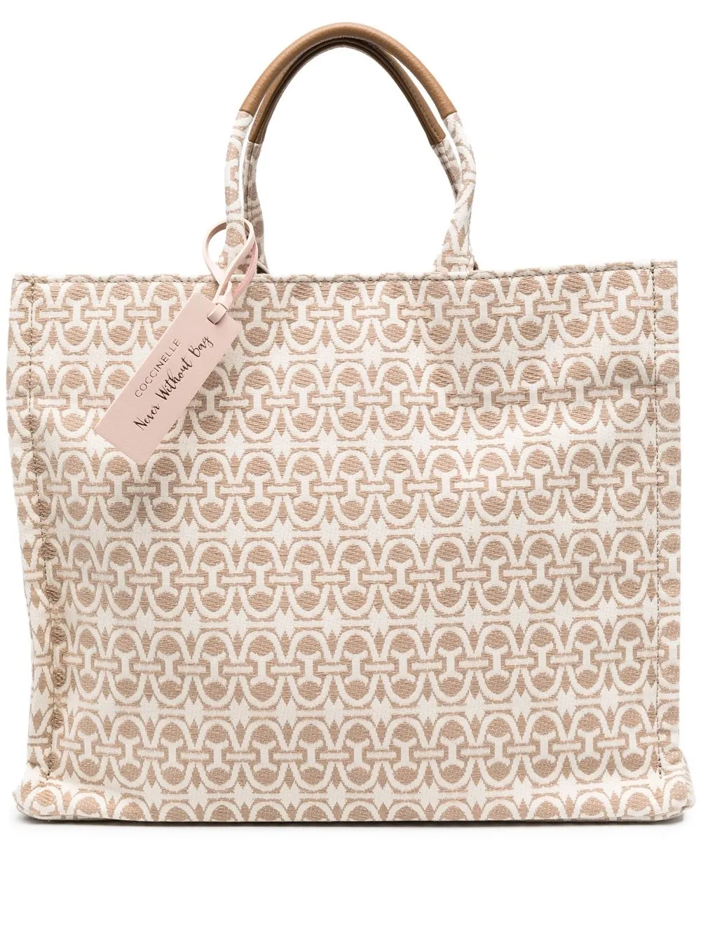 

Coccinelle tote Never Without en jacquard mediana - Neutro