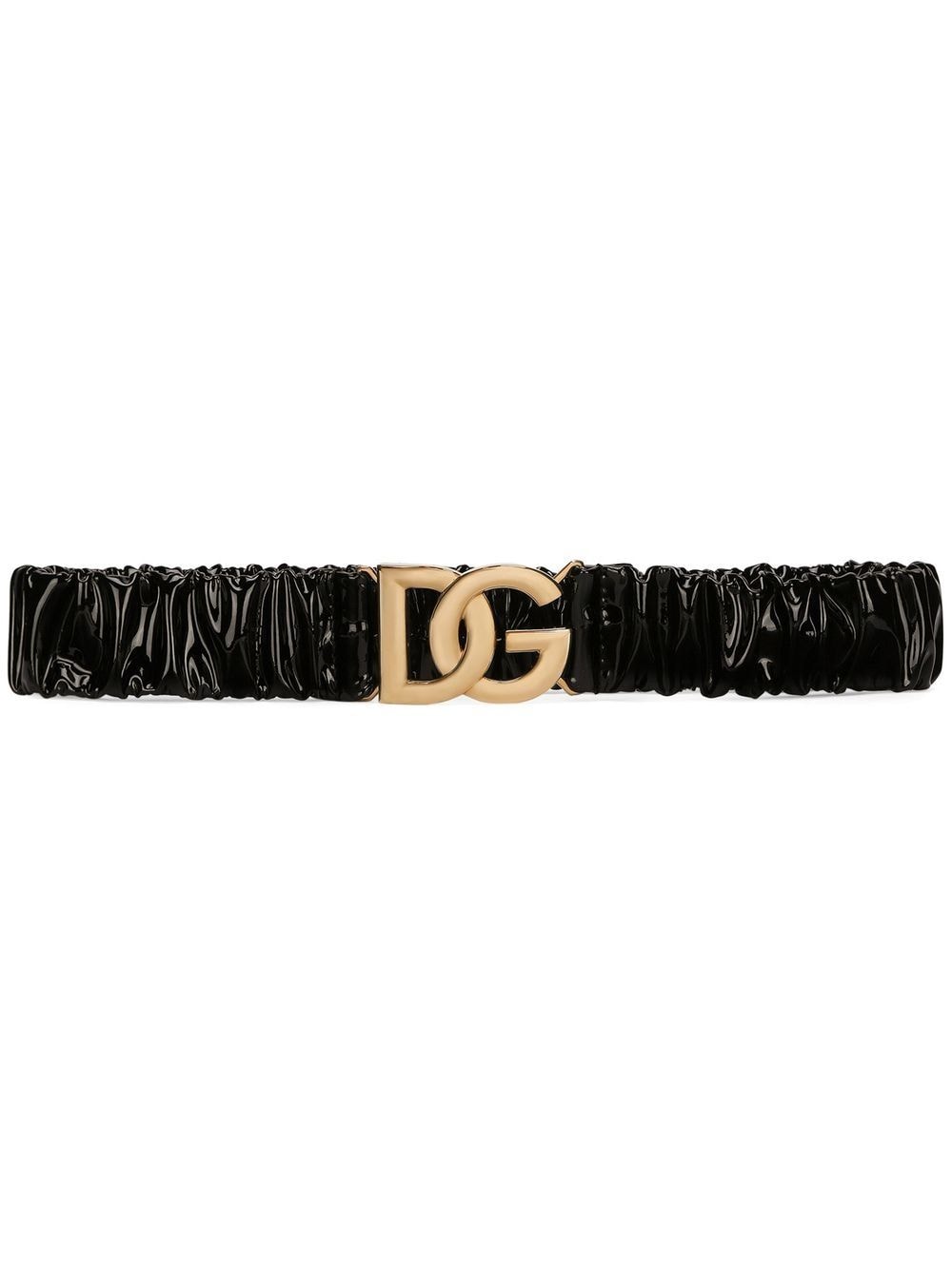 Dolce & Gabbana 40mm Interlocking Dg Elastic Belt In Black