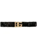 Dolce & Gabbana DG-logo patent leather belt - Black