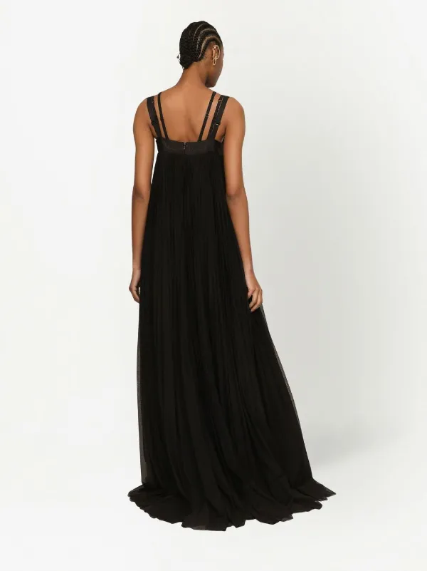 black dress and sweater CL2035 Sequin-Tulle Long Black Formal Dress main image 0