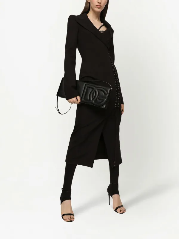 ◆完売前に◆【Dolce&Gabbana】レースアップ ミディワンピース Dolce & Gabbana レースアップ ワンピース | ブラック | FARFETCH JP