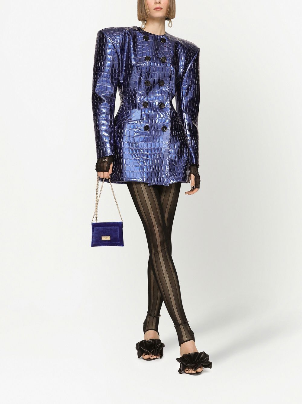 Dolce & Gabbana Jack met krokodillen effect - Blauw