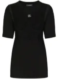 Dolce & Gabbana bralette-detailed short sleeved T-shirt - Black