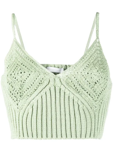 Simkhai crochet-knit crop top