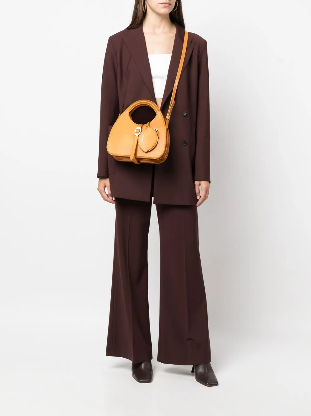 Coccinelle Leren crossbodytas - Oranje
