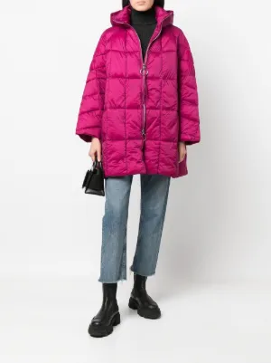 semicouture pink puffer hooded jacket