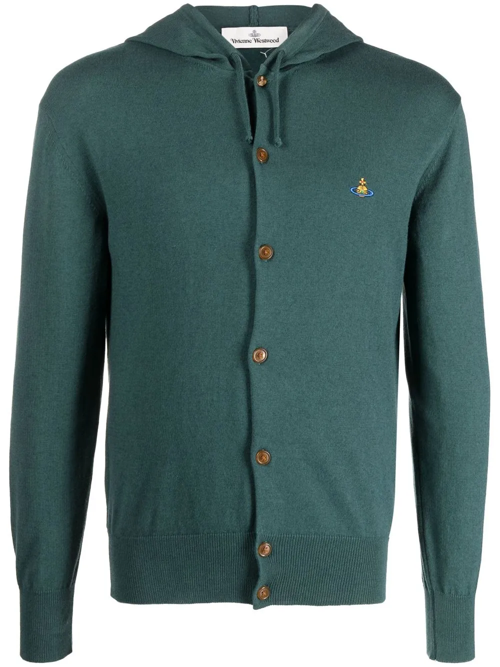 

Vivienne Westwood logo-embroidered hooded cardigan - Green