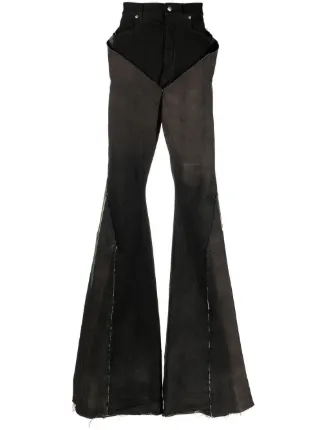 Rick Owens Slivered floor-length Bootcut Jeans - Farfetch