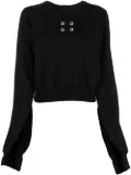 Rick Owens DRKSHDW eyelet-embellished cropped sweatshirt - Black