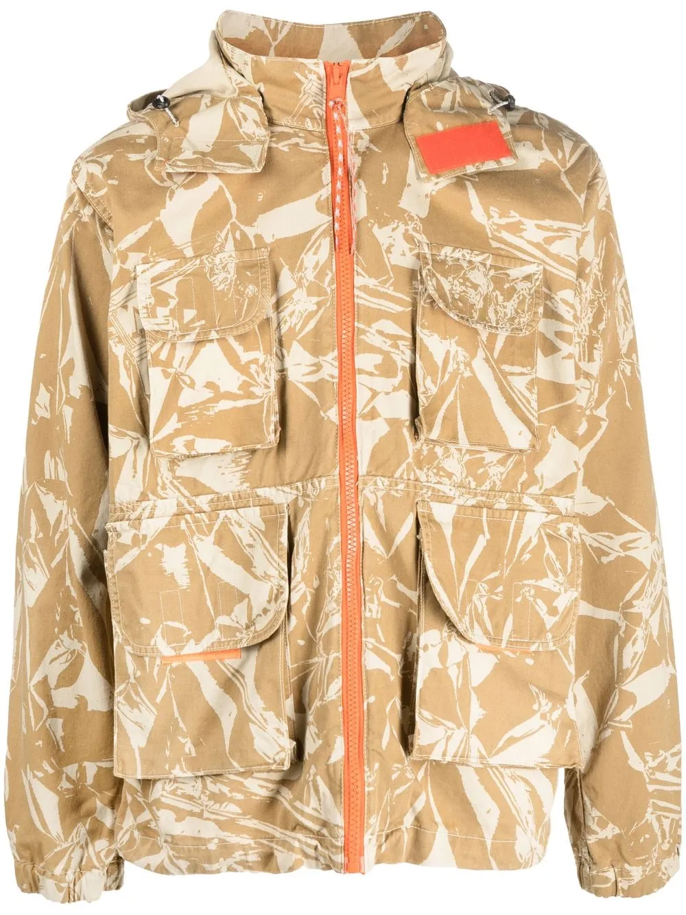Aries Crinkle camouflage hooded cargo jacket | Neutrals | Image 1