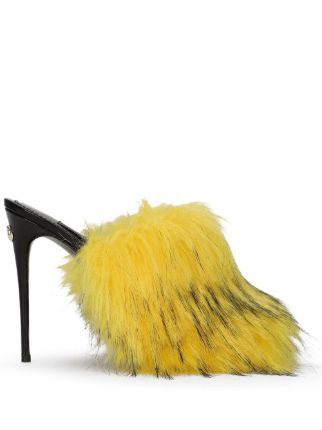 Yellow on sale furry heels