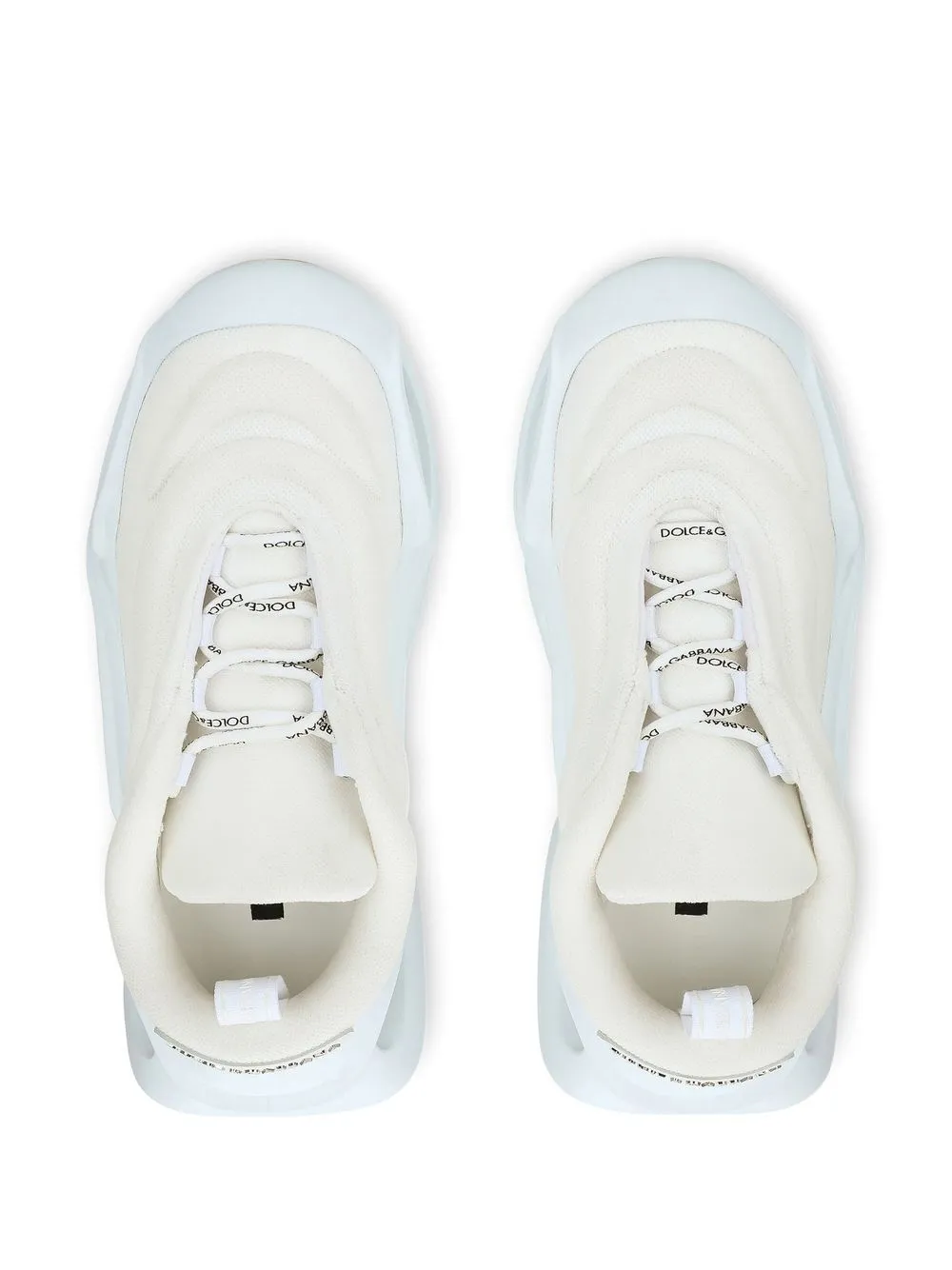 Dolce & Gabbana Shoes Beige Faux Shearling Low Top Sneakers