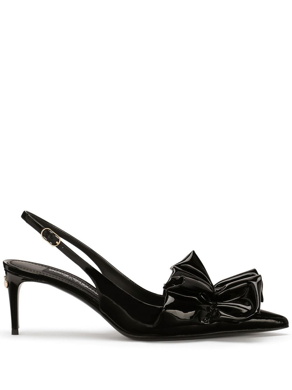 DOLCE & GABBANA RUCHED-DETAIL SLINGBACK PUMPS