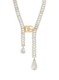 Dolce & Gabbana rhinestone-embellished logo necklace - Gold